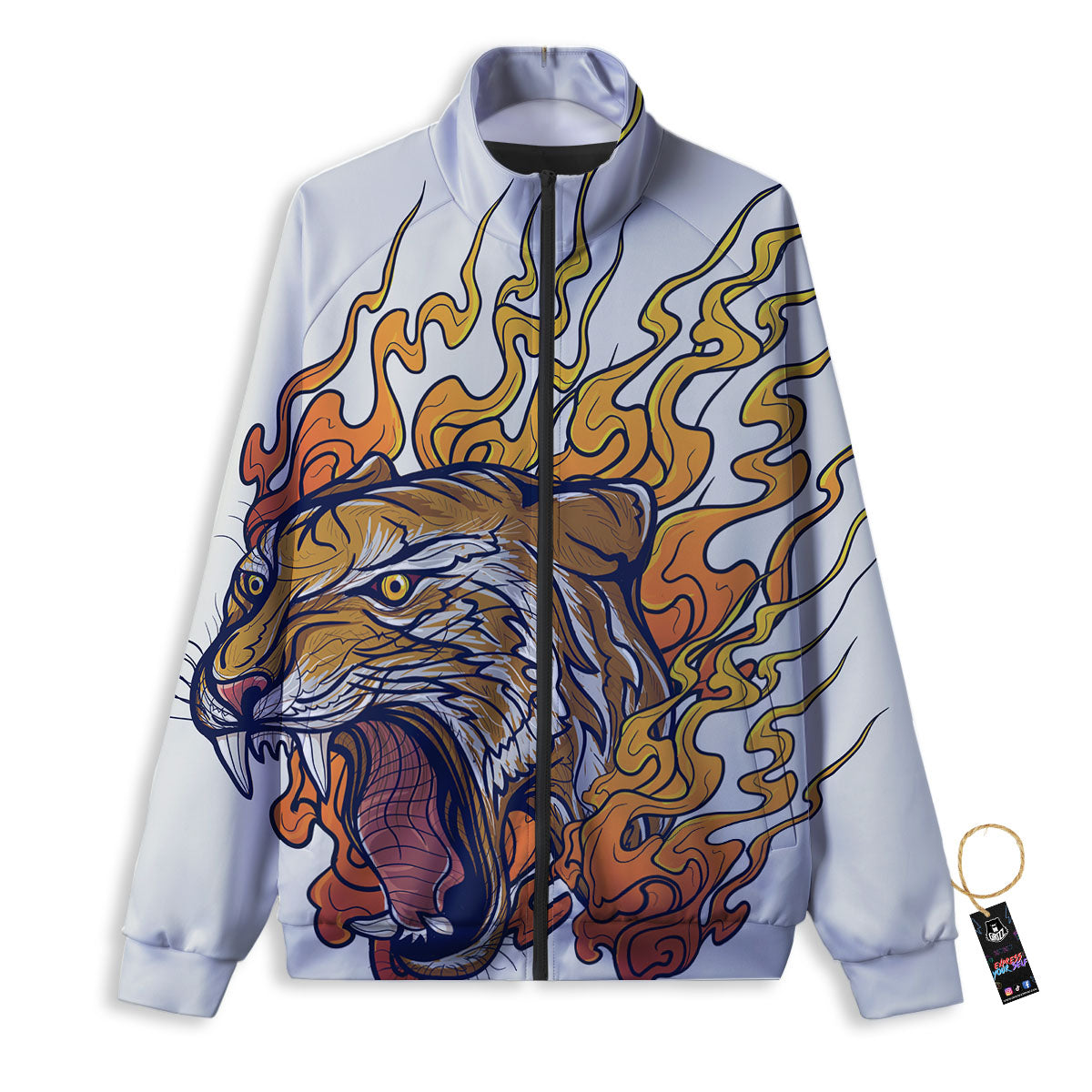 Tattoo Japanese Tiger Print Track Jacket-grizzshop