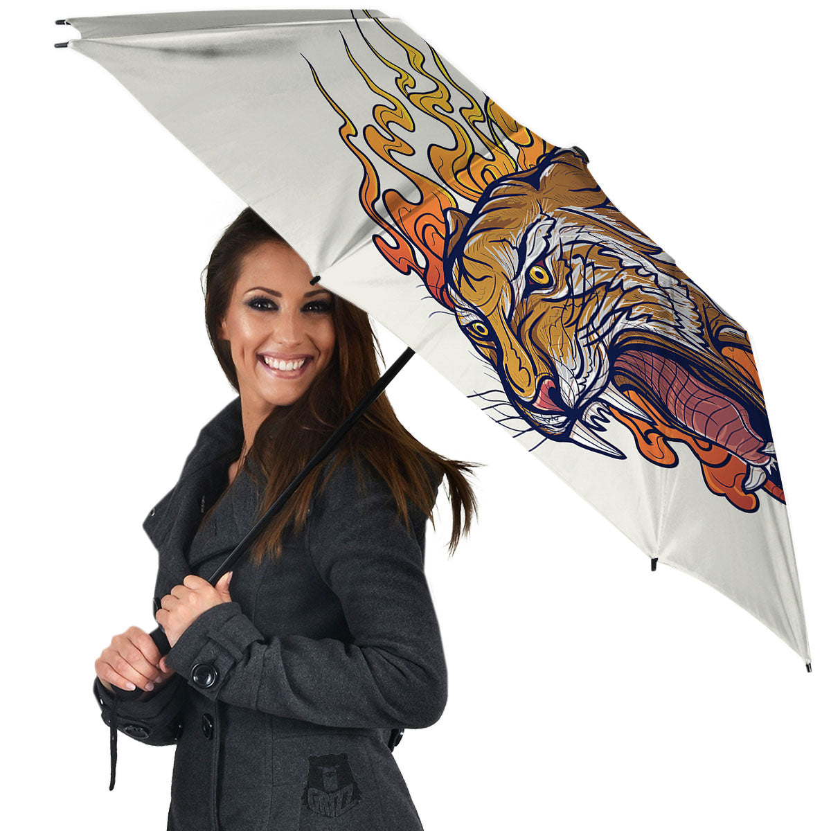 Tattoo Japanese Tiger Print Umbrella-grizzshop