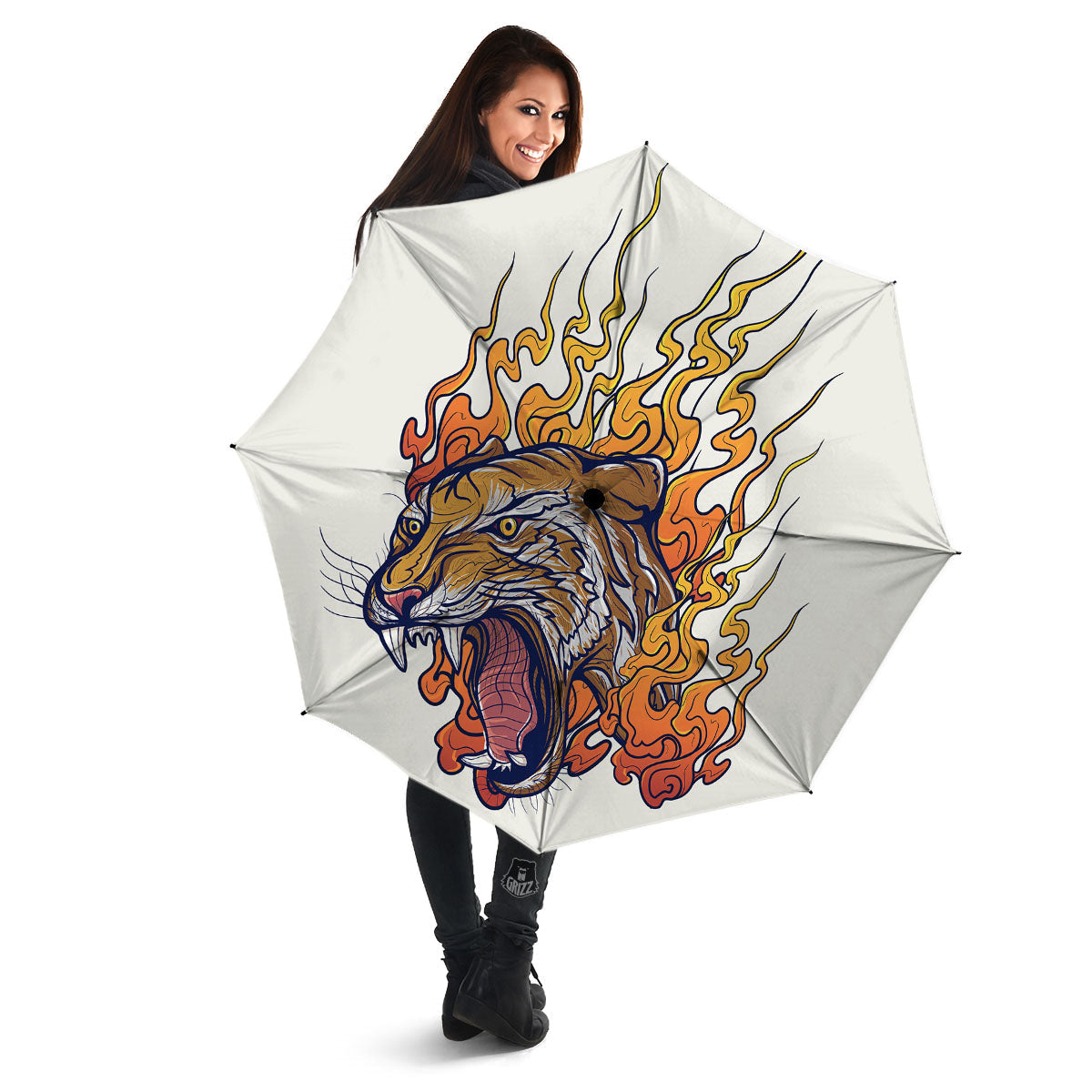 Tattoo Japanese Tiger Print Umbrella-grizzshop