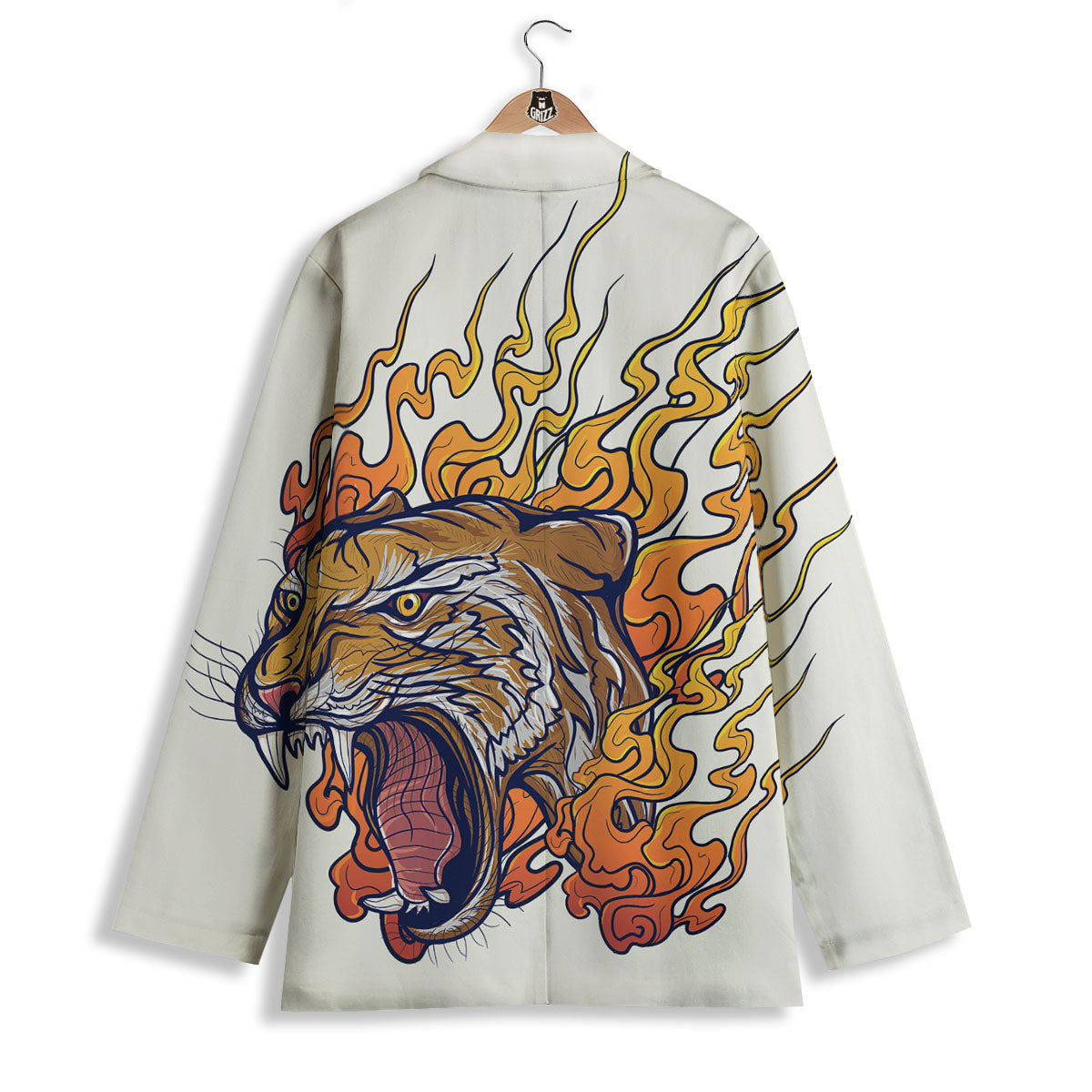 Tattoo Japanese Tiger Print Women's Blazer-grizzshop