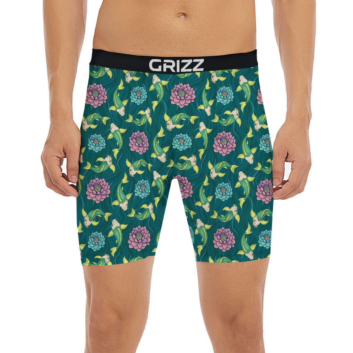 Tattoo Koi Carp Japanese Print Pattern Boxer Briefs-grizzshop
