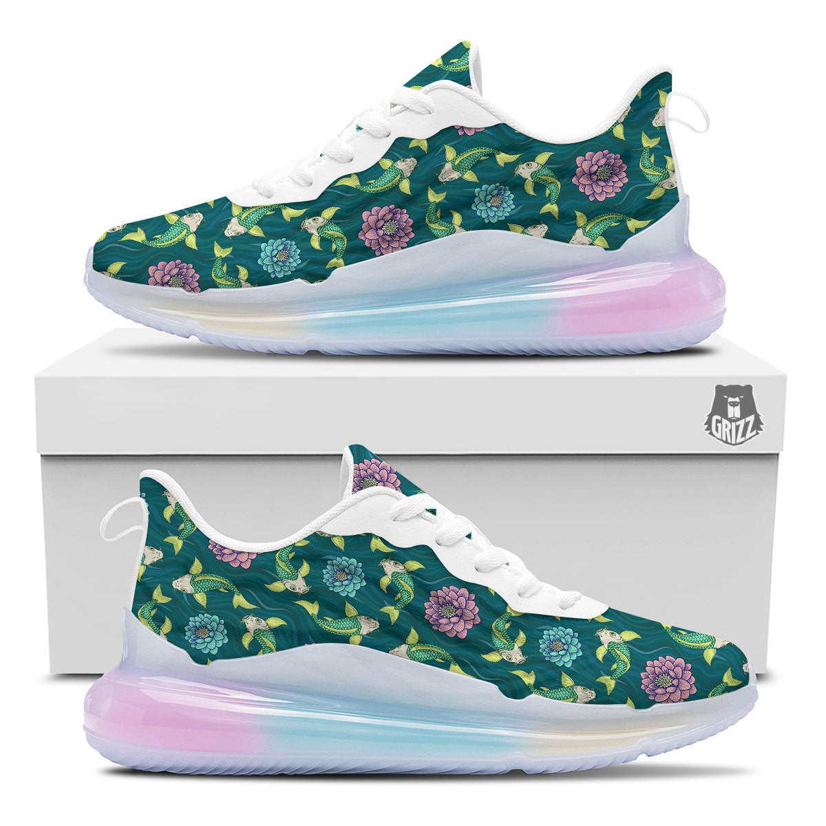 Tattoo Koi Carp Japanese Print Pattern Running Sneakers-grizzshop