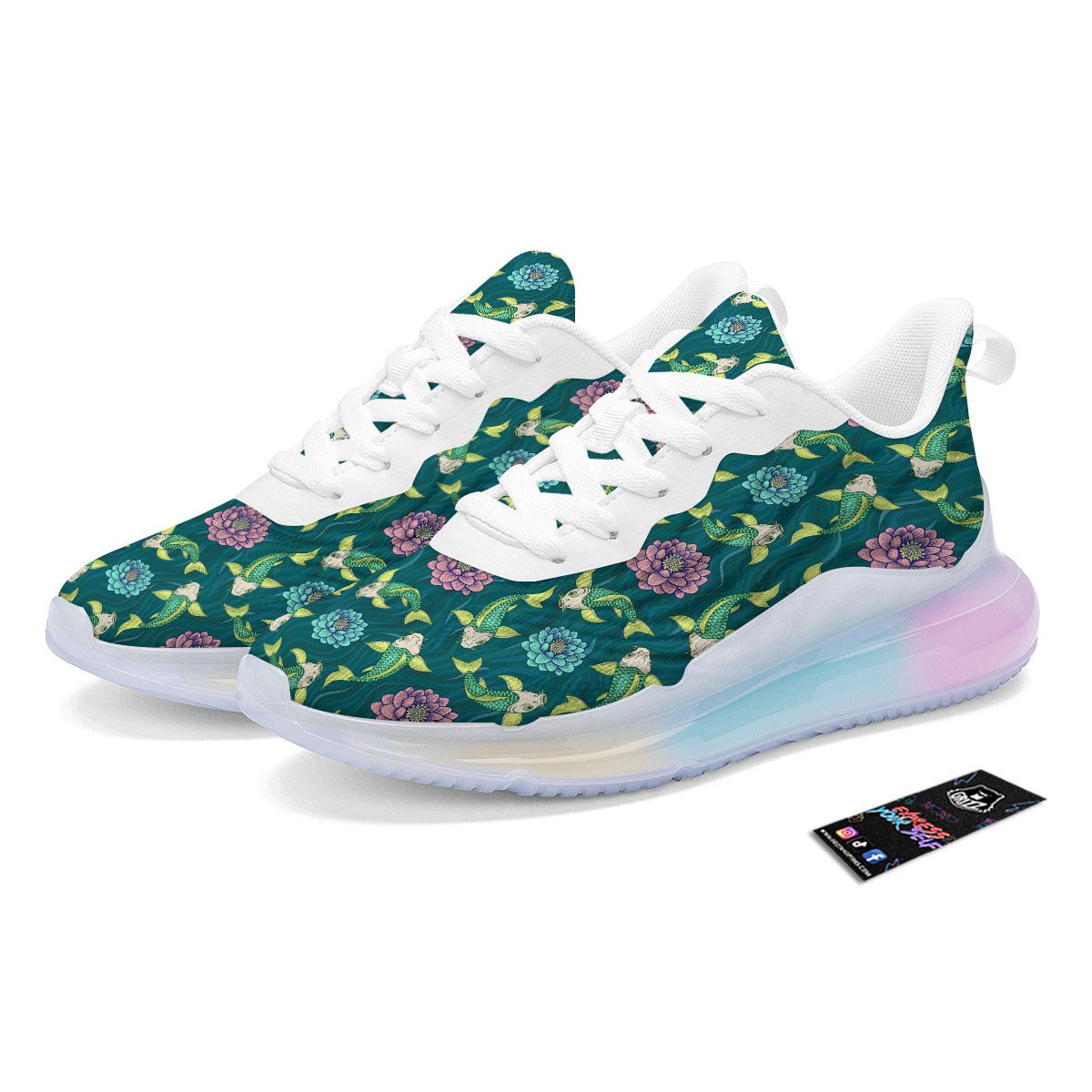 Tattoo Koi Carp Japanese Print Pattern Running Sneakers-grizzshop