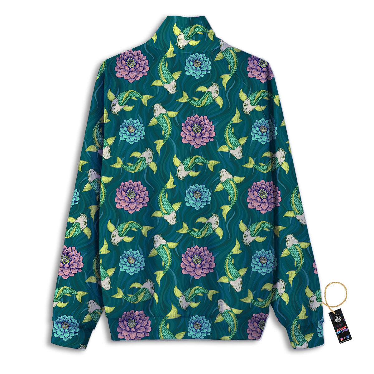 Tattoo Koi Carp Japanese Print Pattern Track Jacket-grizzshop