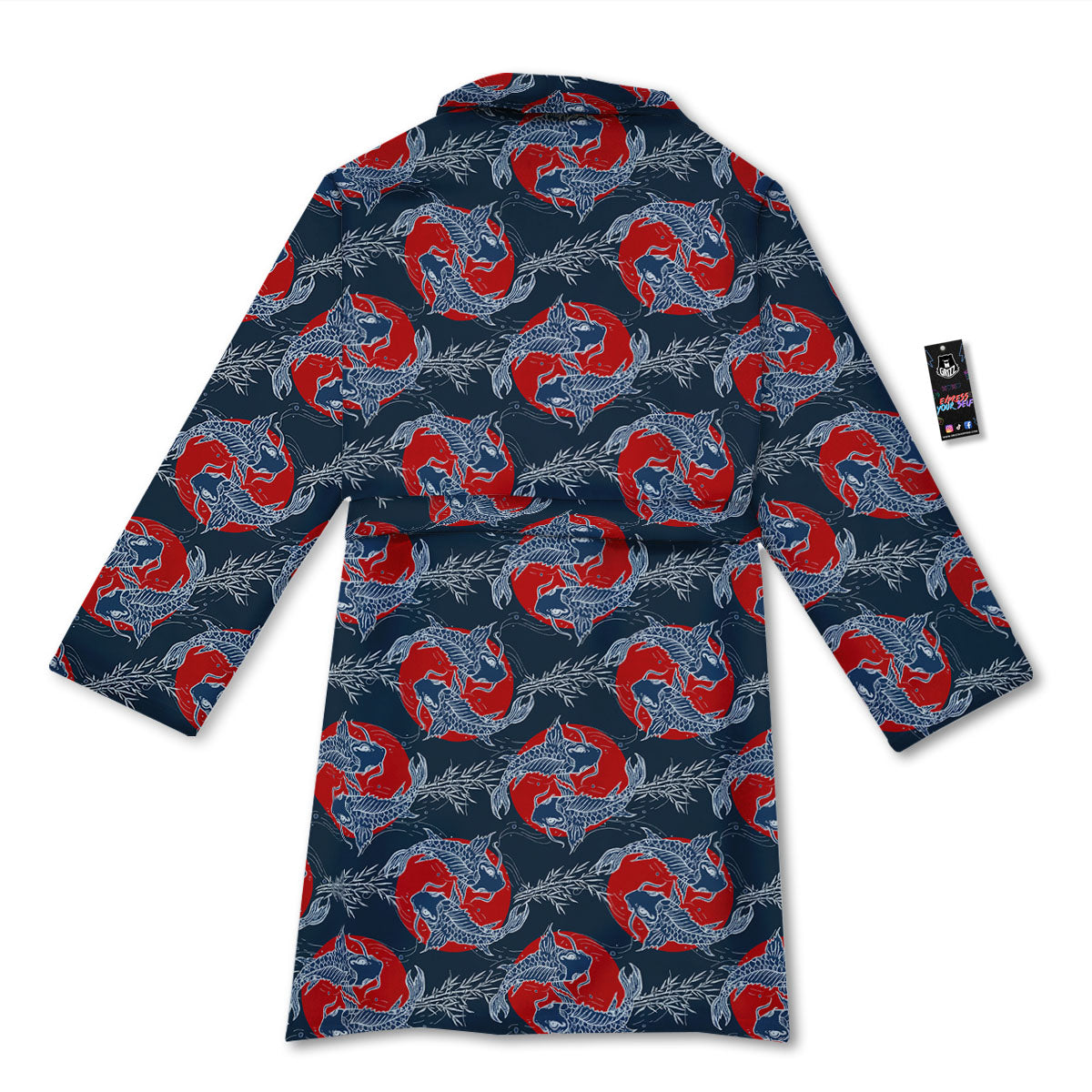 Tattoo Koi Fish Japanese Print Pattern Bathrobe-grizzshop