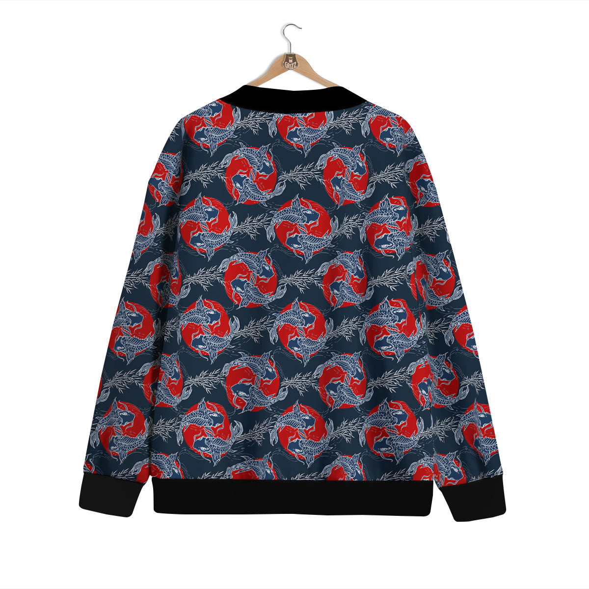 Tattoo Koi Fish Japanese Print Pattern Cardigan-grizzshop