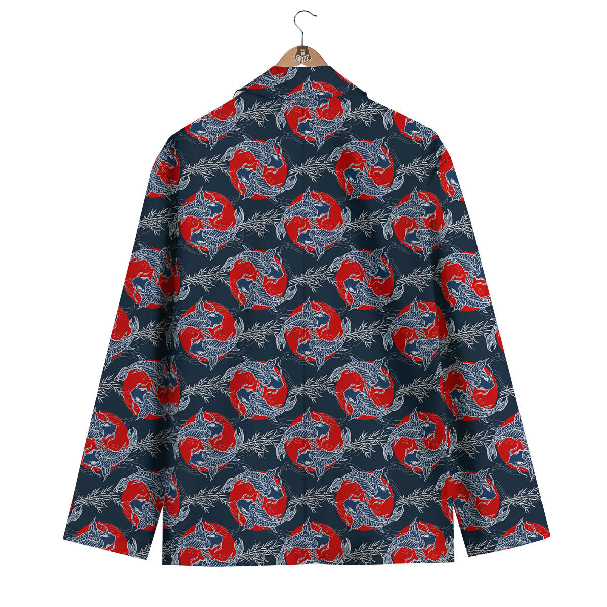 Tattoo Koi Fish Japanese Print Pattern Men's Blazer-grizzshop