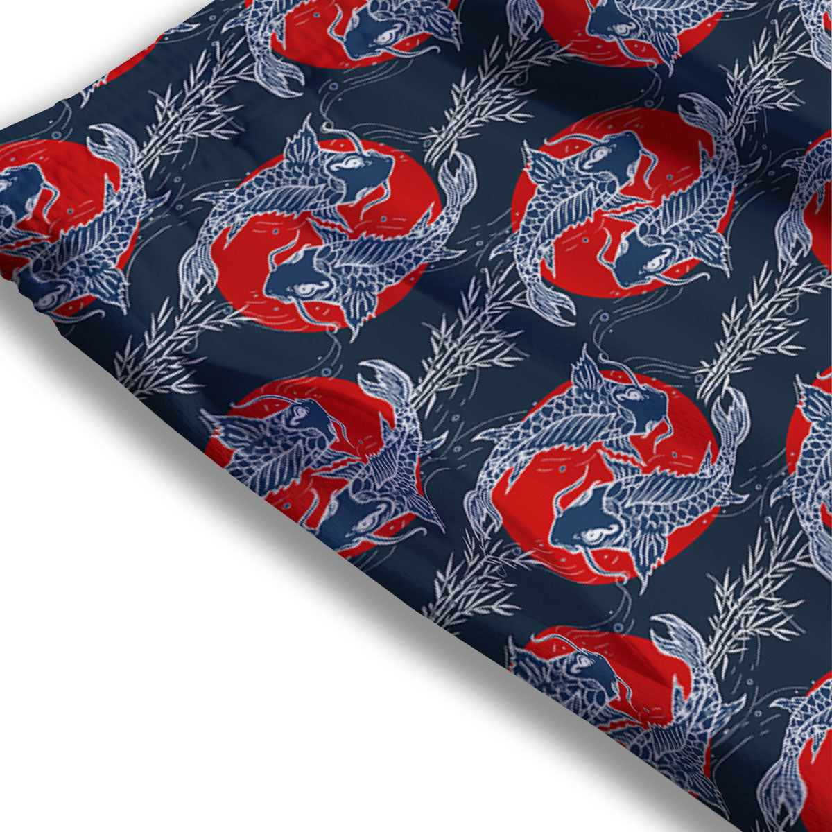 Tattoo Koi Fish Japanese Print Pattern Mesh Shorts