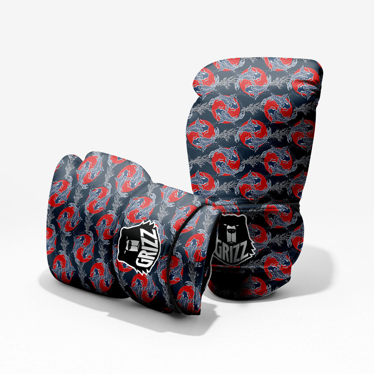 Tattoo Koi Fish Japanese Print Pattern Pro Boxing Glove