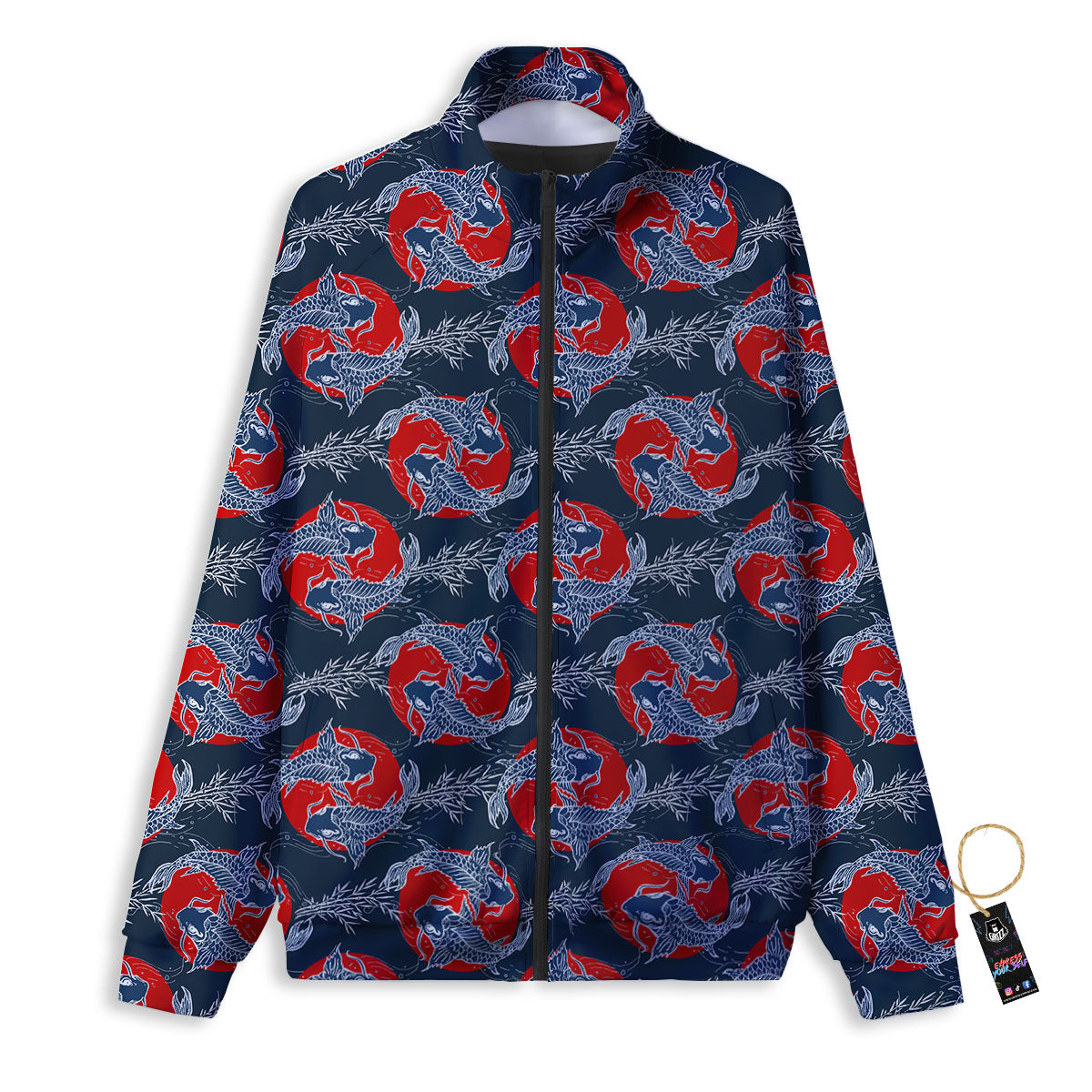 Tattoo Koi Fish Japanese Print Pattern Track Jacket-grizzshop