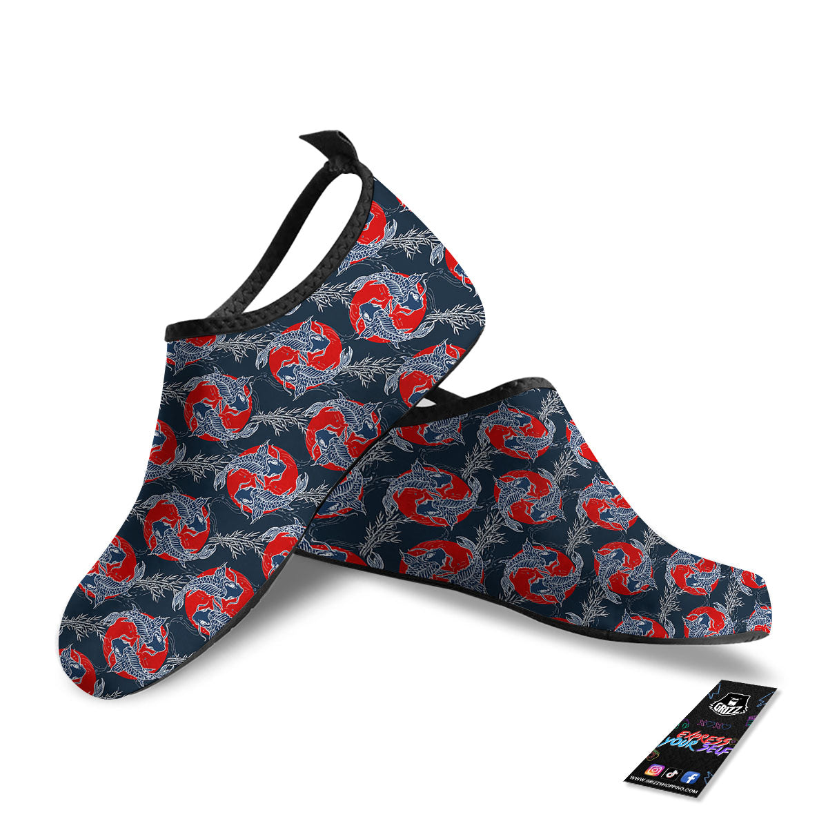 Tattoo Koi Fish Japanese Print Pattern Water Shoes-grizzshop