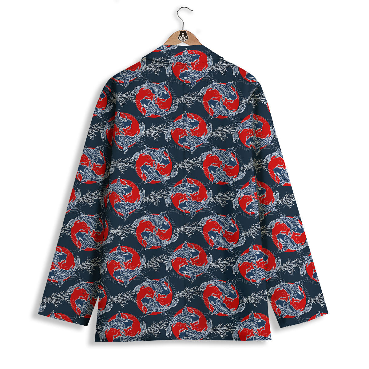 Tattoo Koi Fish Japanese Print Pattern Women's Blazer-grizzshop