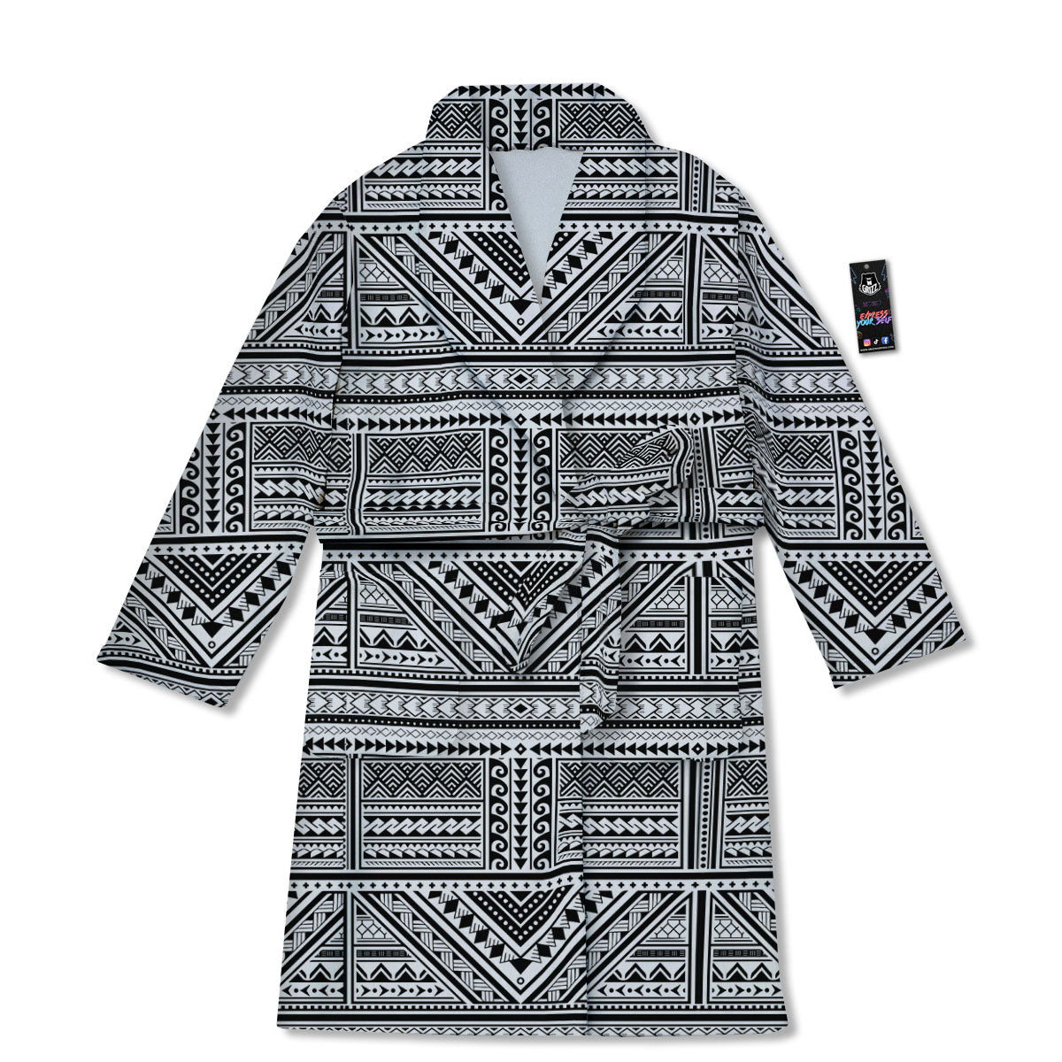 Tattoo Maori Polynesian Print Pattern Bathrobe-grizzshop