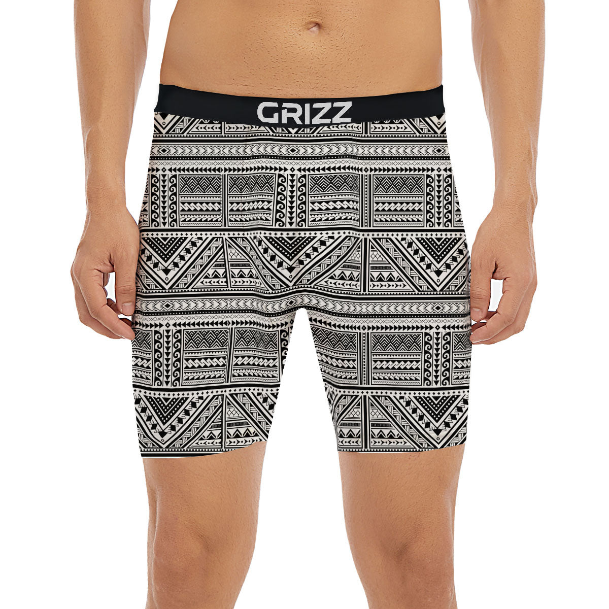 Tattoo Maori Polynesian Print Pattern Boxer Briefs-grizzshop