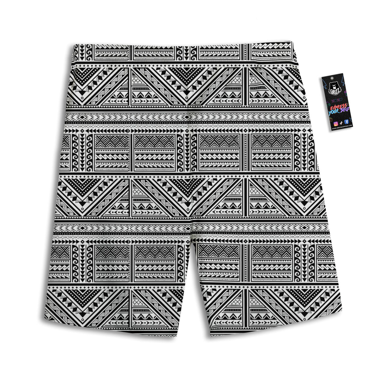 Tattoo Maori Polynesian Print Pattern Men's Athletic Shorts