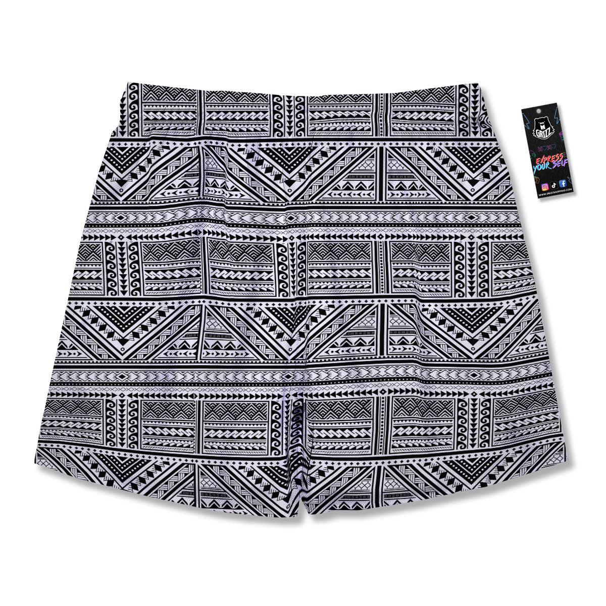 Tattoo Maori Polynesian Print Pattern Men's Running Shorts-grizzshop