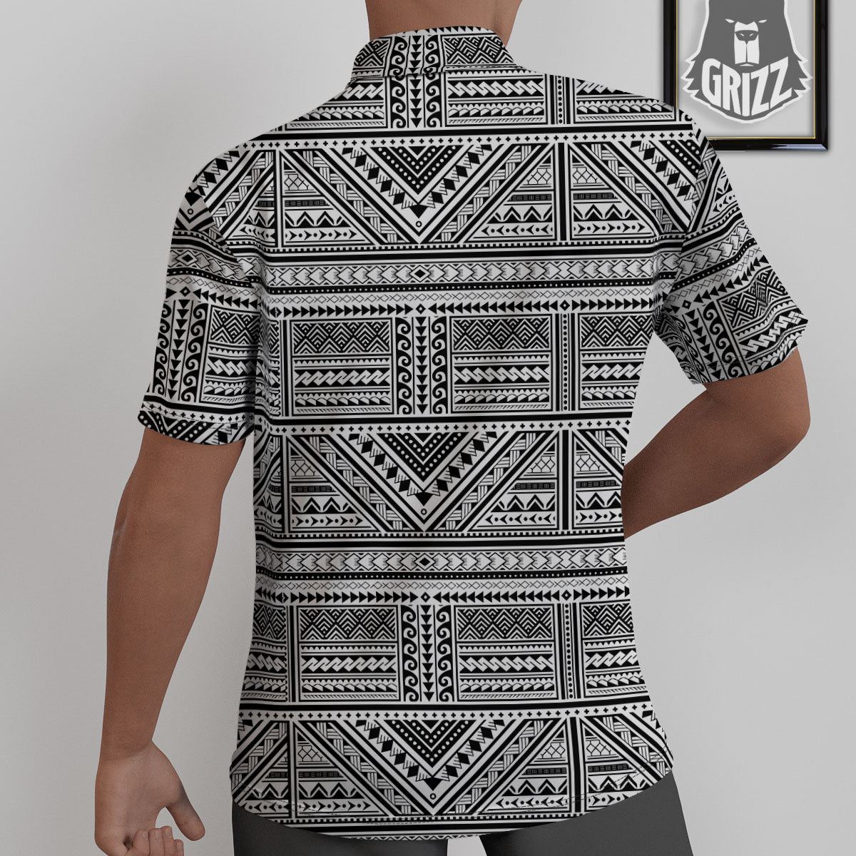 Tattoo Maori Polynesian Print Pattern Untucked Shirts-grizzshop