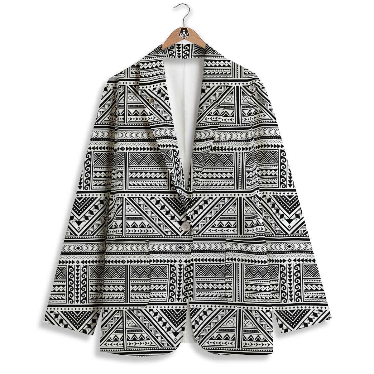 Tattoo Maori Polynesian Print Pattern Women's Blazer-grizzshop