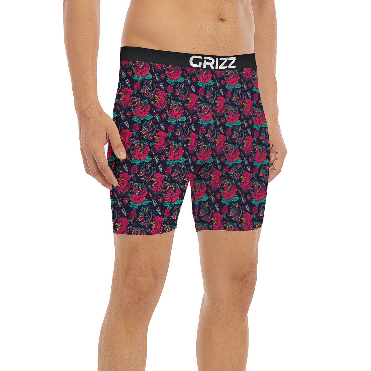 Tattoo Old School Print Pattern Boxer Briefs-grizzshop