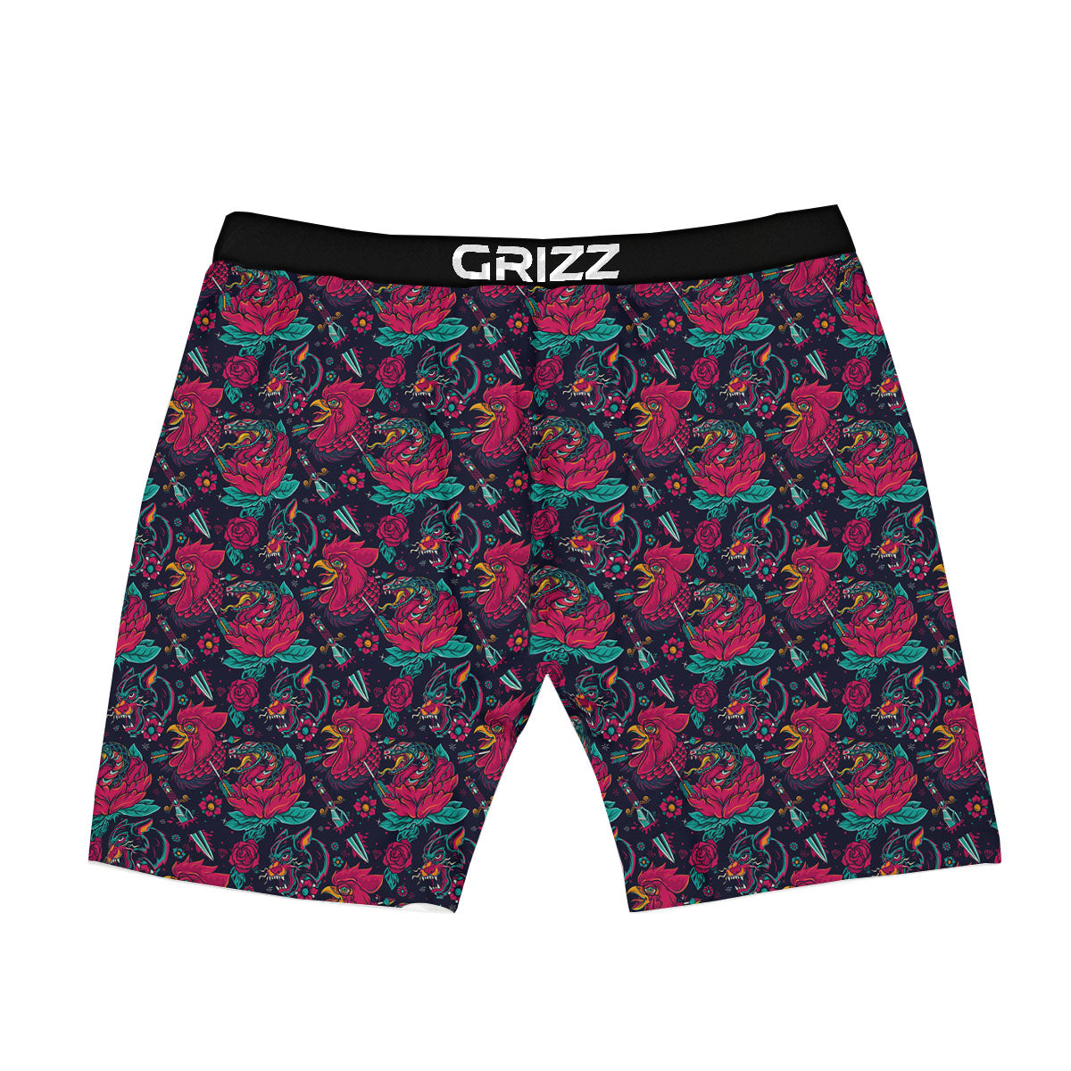 Tattoo Old School Print Pattern Boxer Briefs-grizzshop