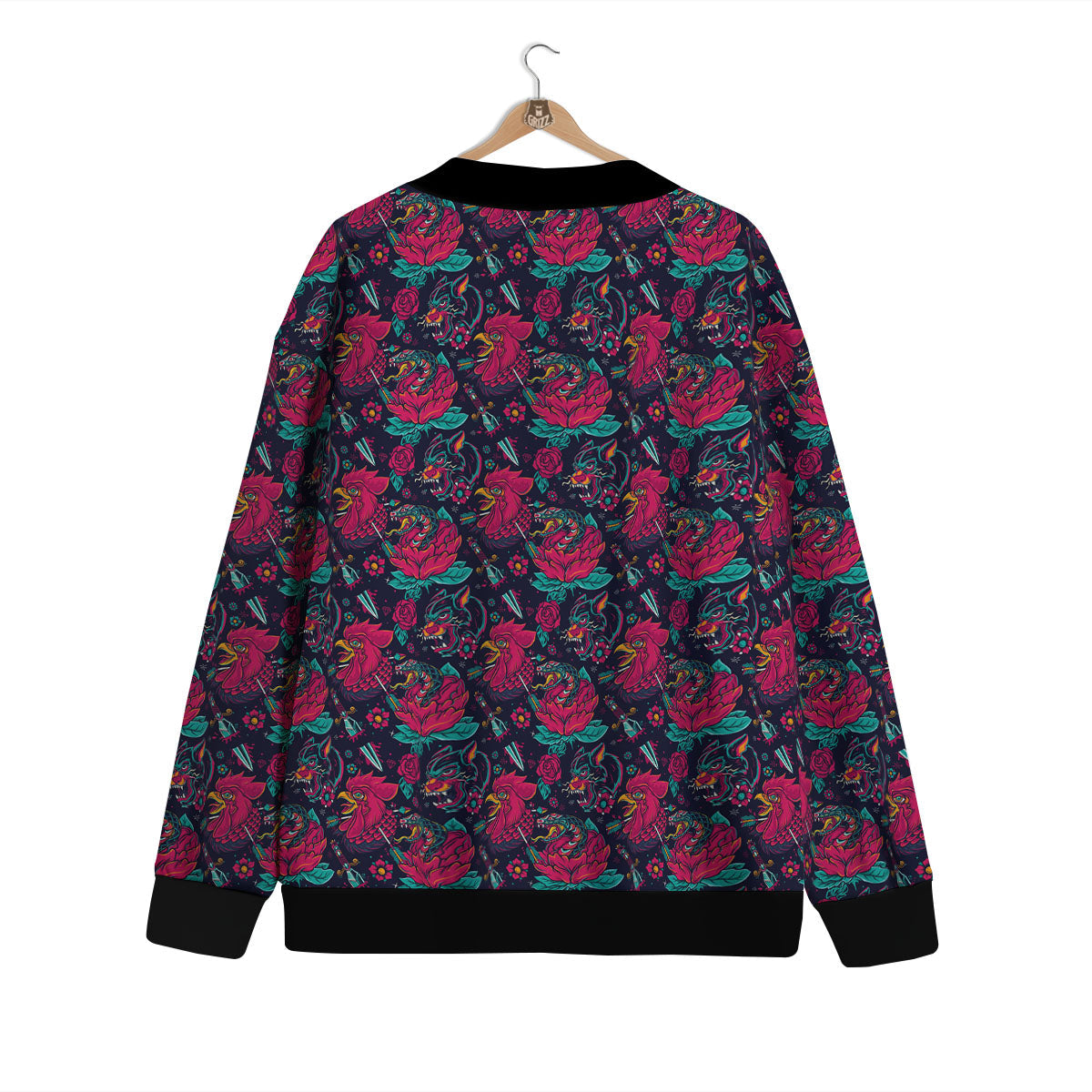 Tattoo Old School Print Pattern Cardigan-grizzshop