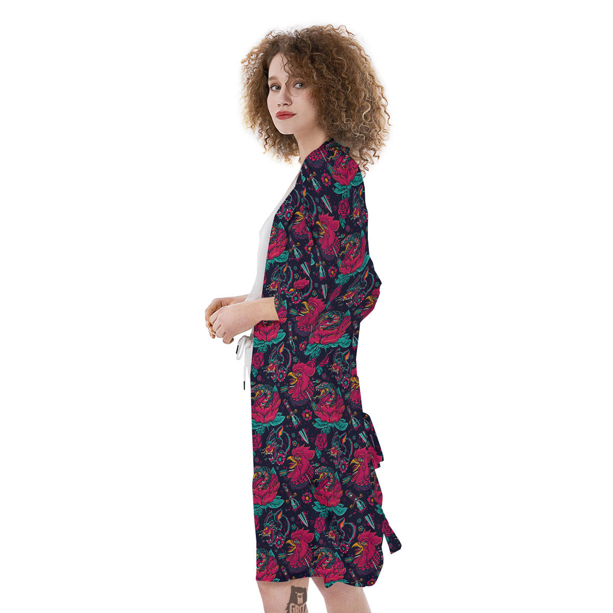 Tattoo Old School Print Pattern Kimono-grizzshop