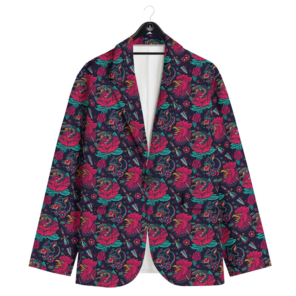 Tattoo Old School Print Pattern Men's Sport Coat-grizzshop