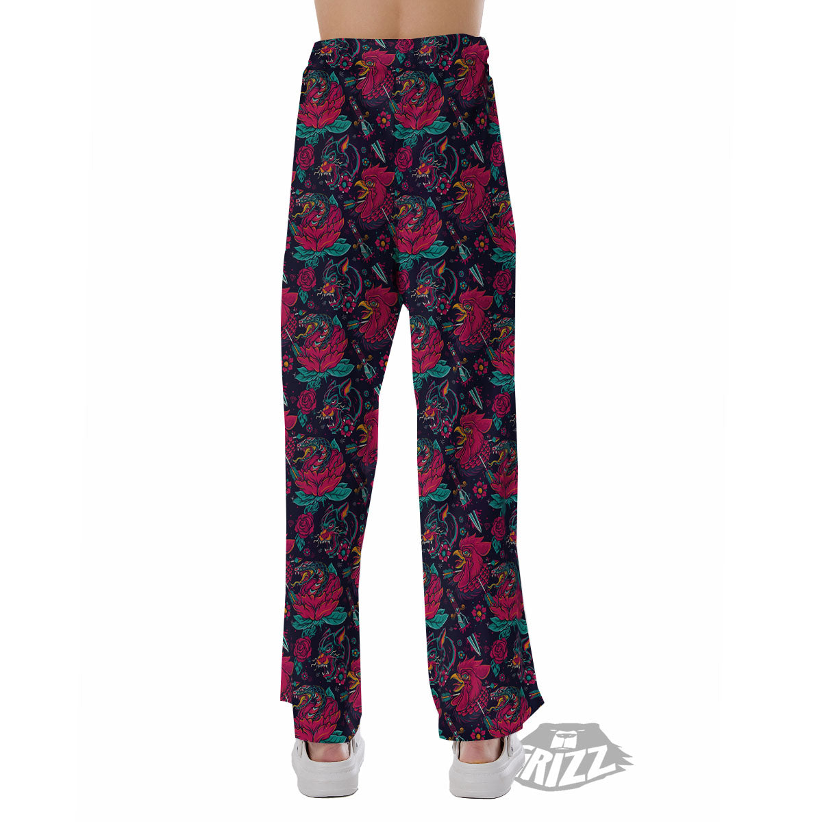 Tattoo Old School Print Pattern Pajama Pants-grizzshop