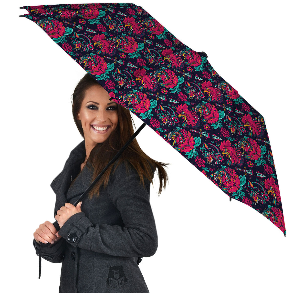 Tattoo Old School Print Pattern Umbrella-grizzshop