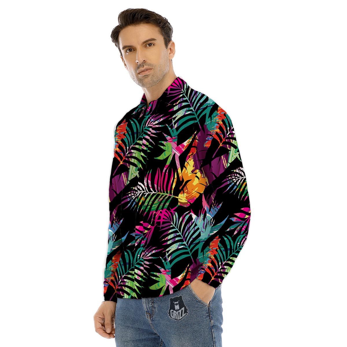 Tattoo Polynesian Tribal Print Pattern Men's Dress Shirts-grizzshop
