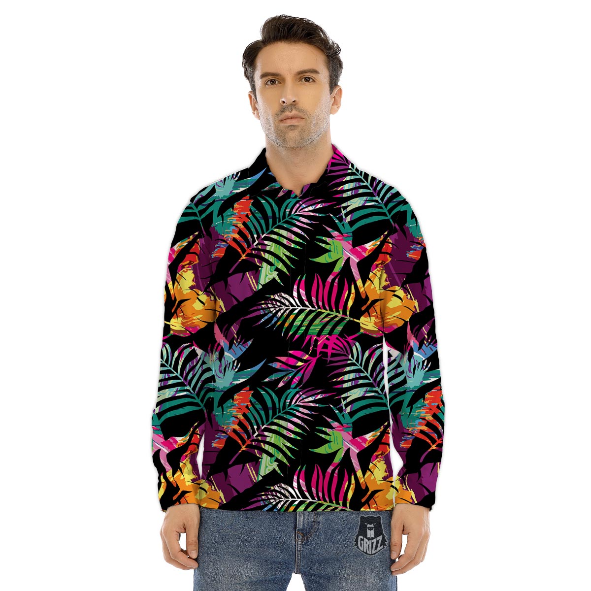 Tattoo Polynesian Tribal Print Pattern Men's Dress Shirts-grizzshop