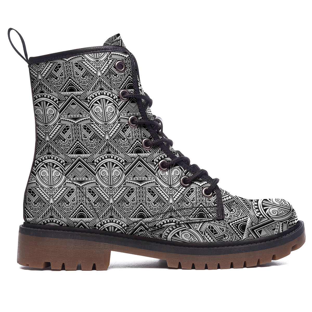Tattoo Polynesian Tribal Print Pattern Work Boots-grizzshop