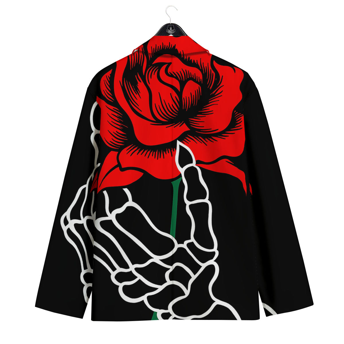 Tattoo Red Roses Print Men's Sport Coat-grizzshop