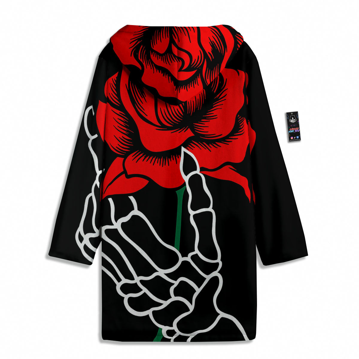 Tattoo Red Roses Print Men's Windbreaker Jacket-grizzshop