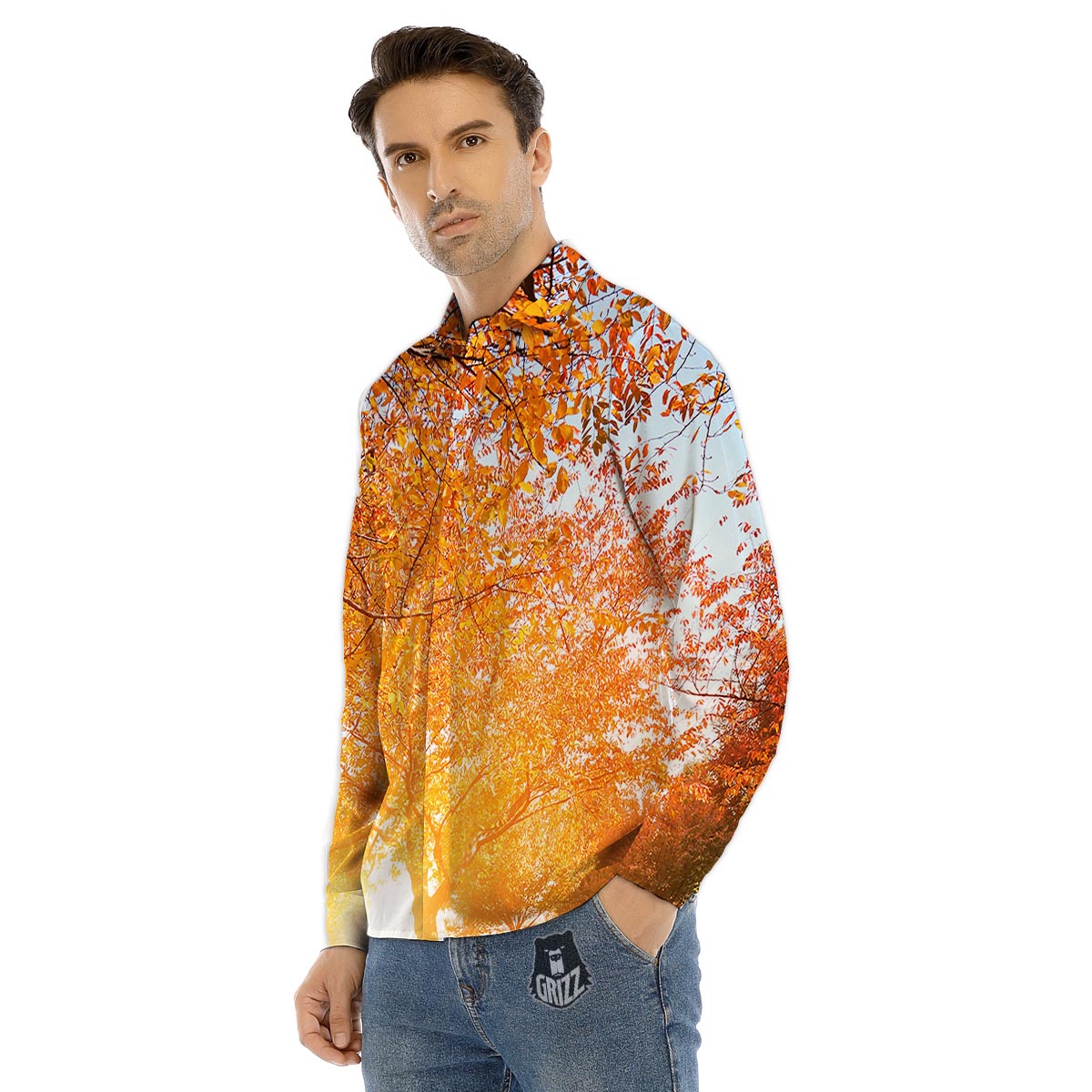 Tattoo Roses And Skull Print Men's Dress Shirts-grizzshop