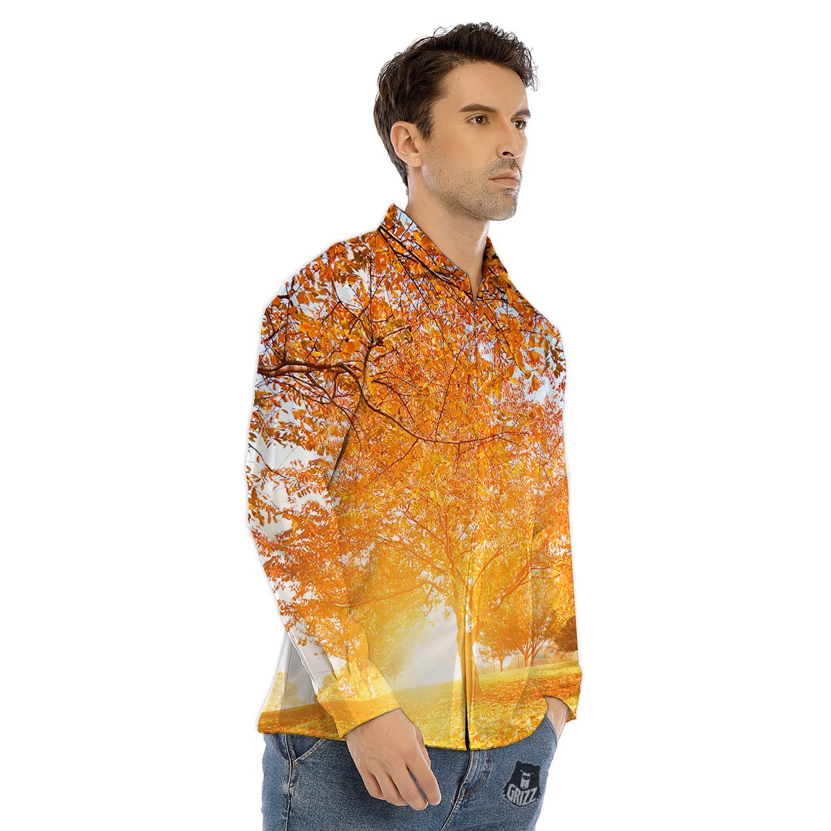Tattoo Roses And Skull Print Men's Dress Shirts-grizzshop