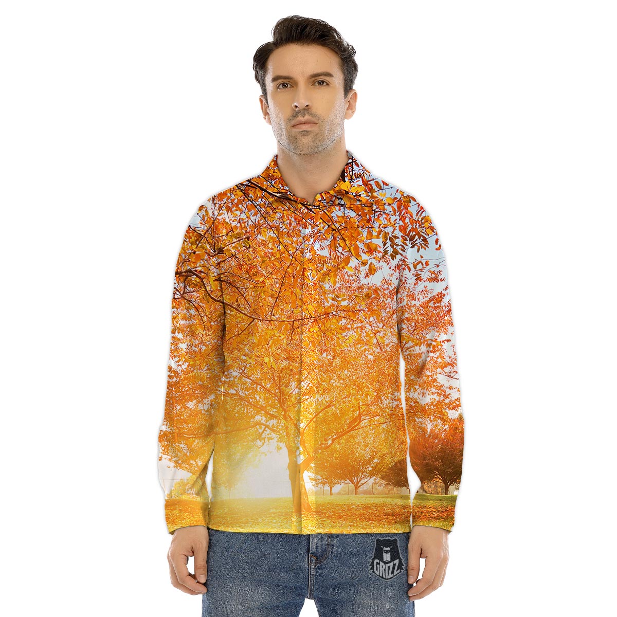 Tattoo Roses And Skull Print Men's Dress Shirts-grizzshop