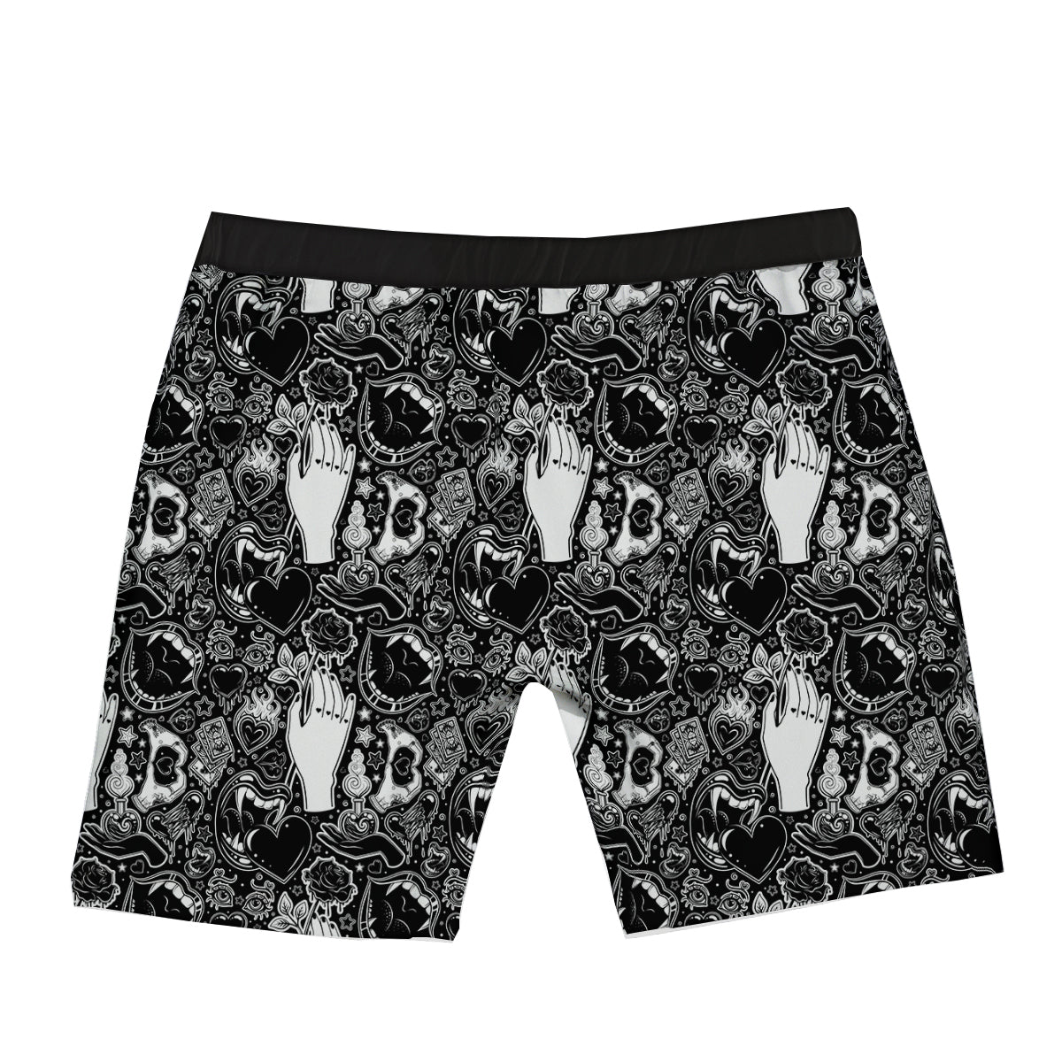Tattoo Vampire Black and White Print Pattern Boxer Briefs-grizzshop
