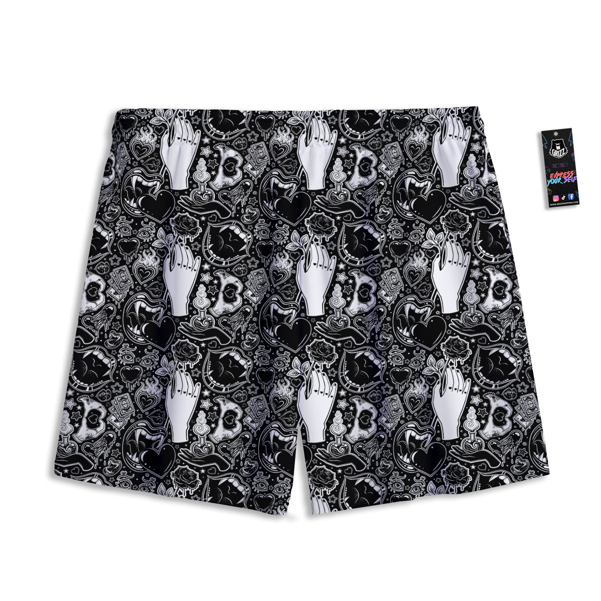 Symbol Eye Of Horus Pattern Mesh Shorts