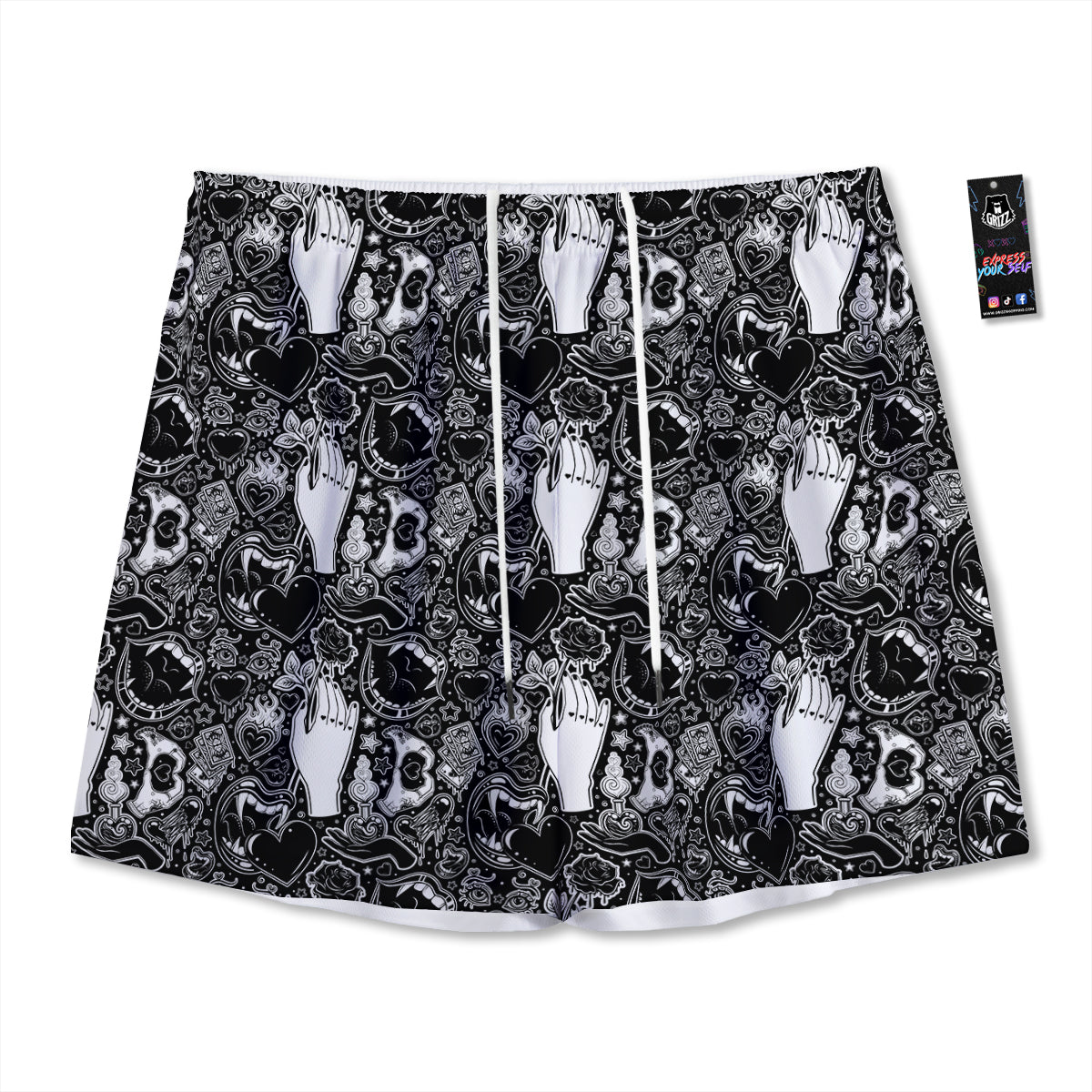 Symbol Eye Of Horus Pattern Mesh Shorts