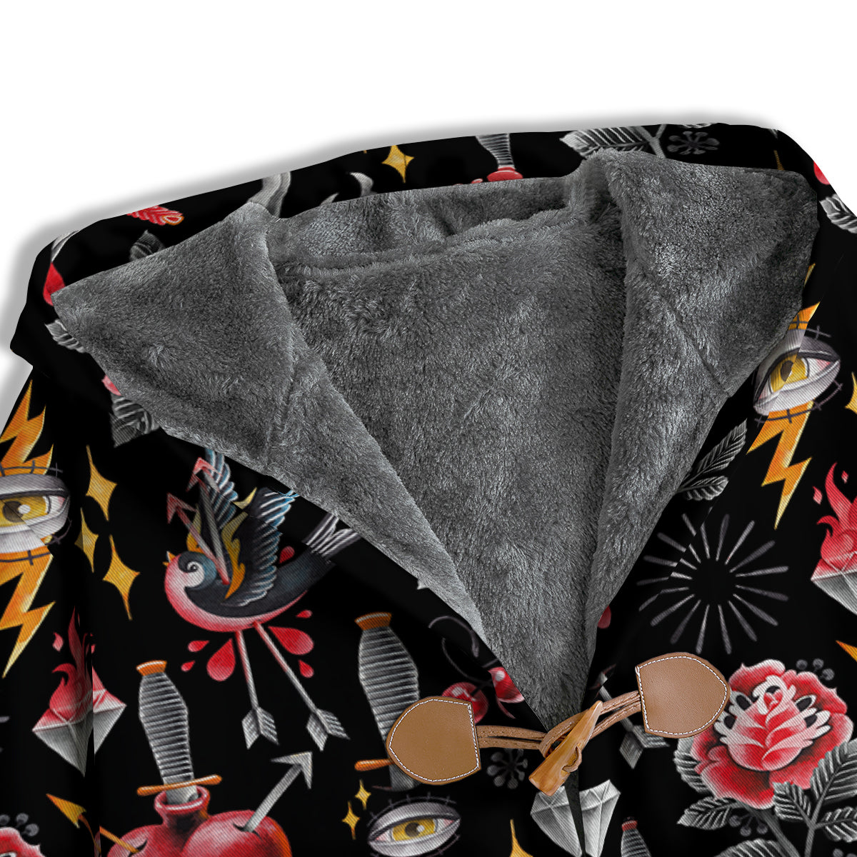 Tattoo Watercolor Print Pattern Men's Windbreaker Jacket-grizzshop
