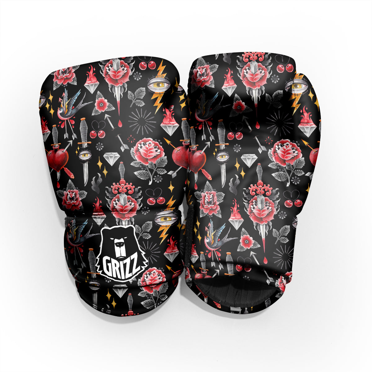 Tattoo Watercolor Print Pattern Pro Boxing Glove