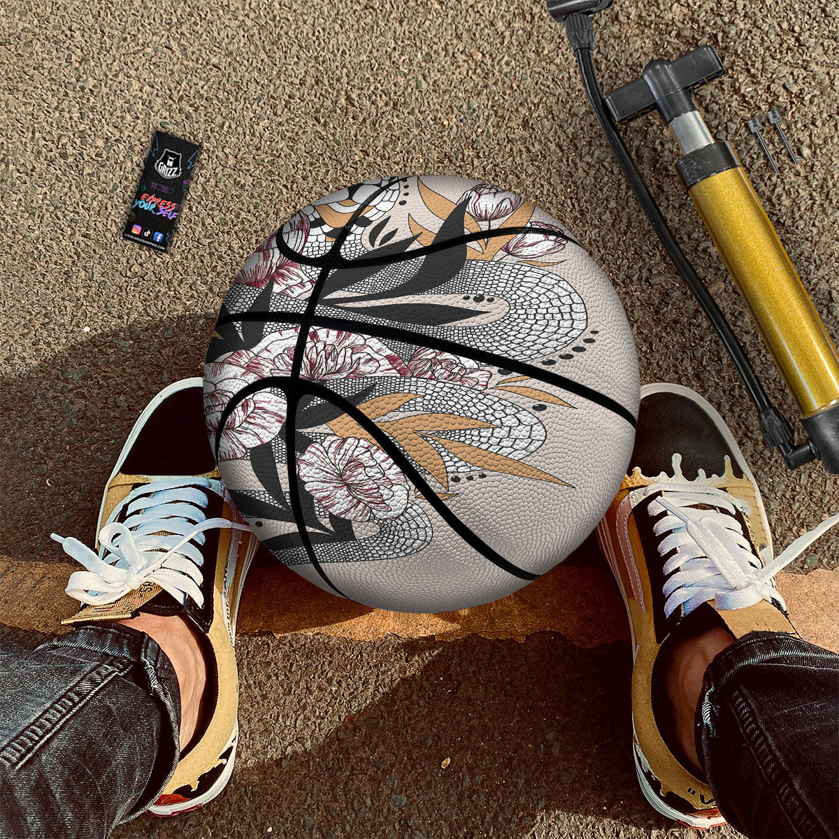 Tattoo Japanese Snake Print Basketball