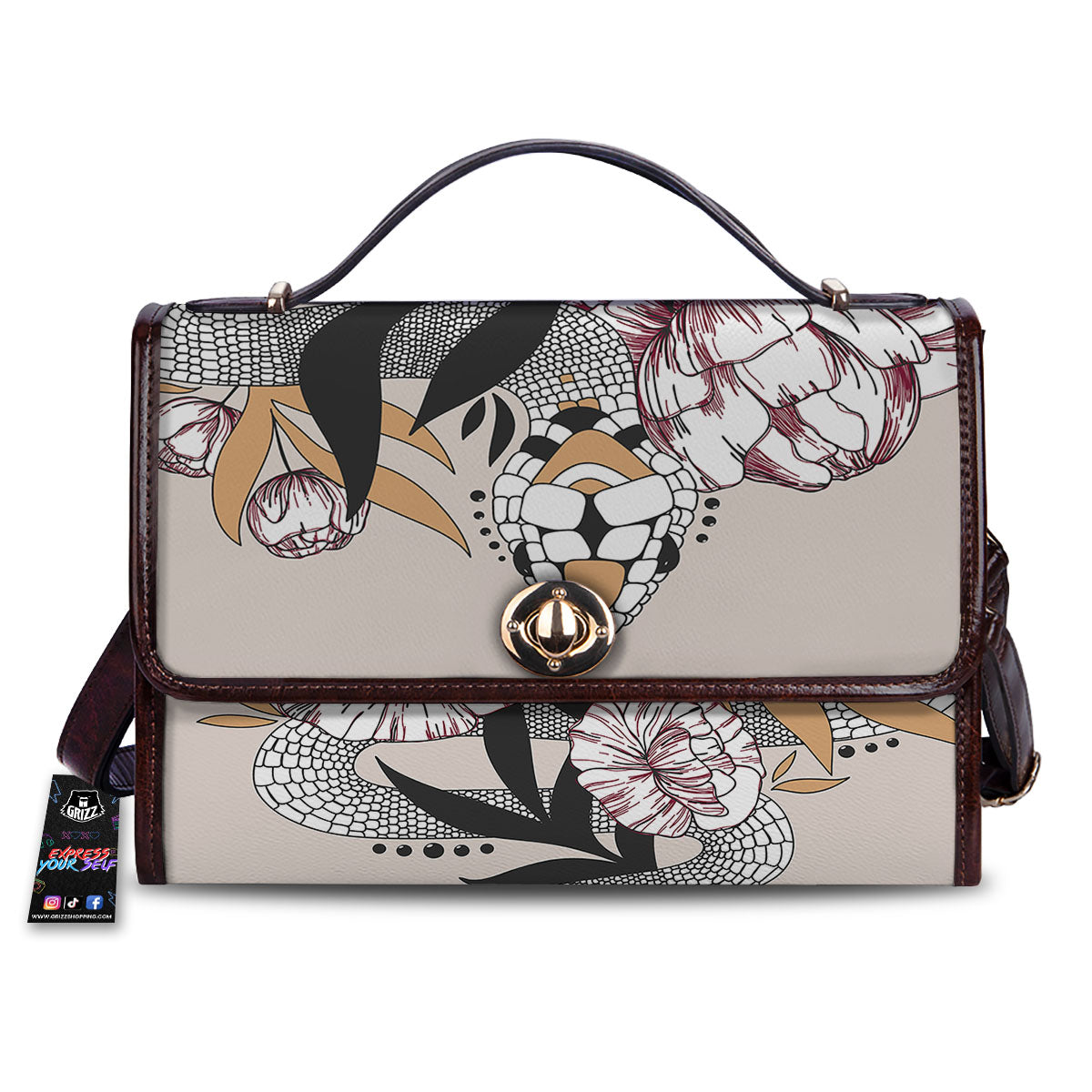Tattoo Japanese Snake Print Women's Satchel Bag
