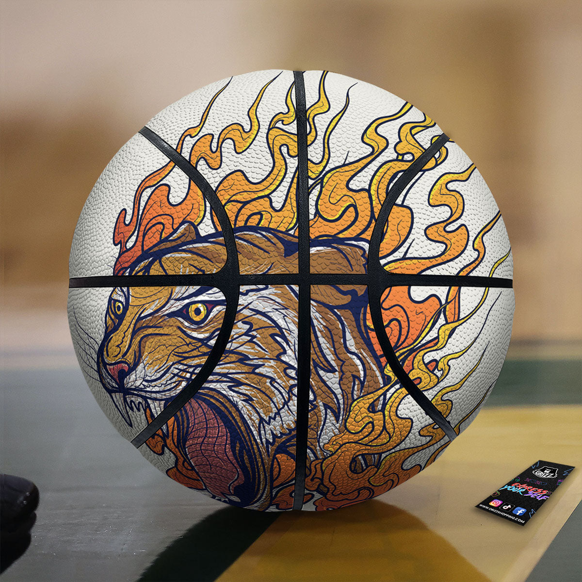 Tattoo Japanese Tiger Print Basketball