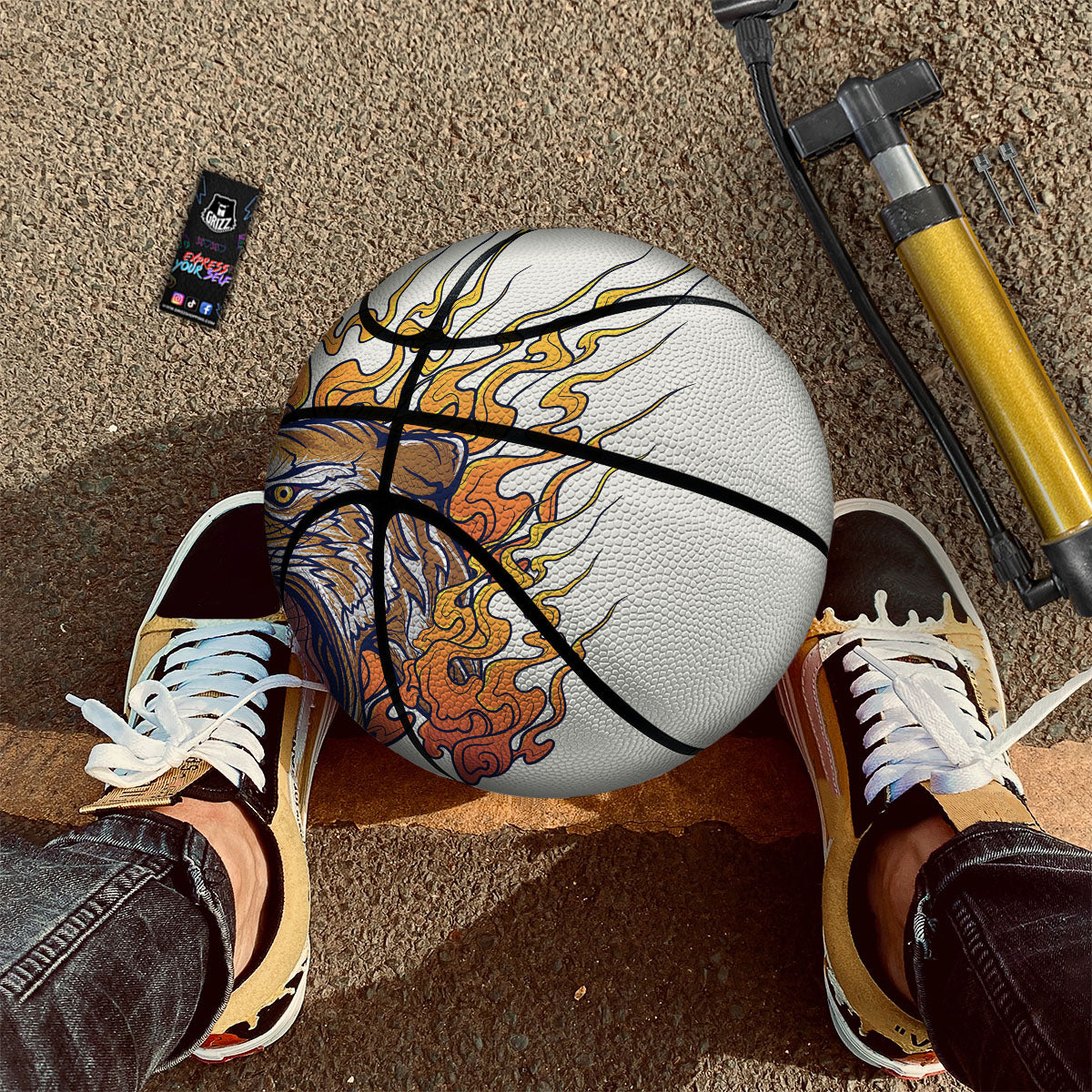 Tattoo Japanese Tiger Print Basketball