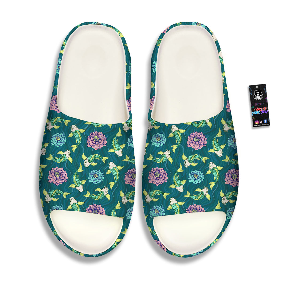 Tattoo Koi Carp Japanese Print Pattern Sandals-grizzshop