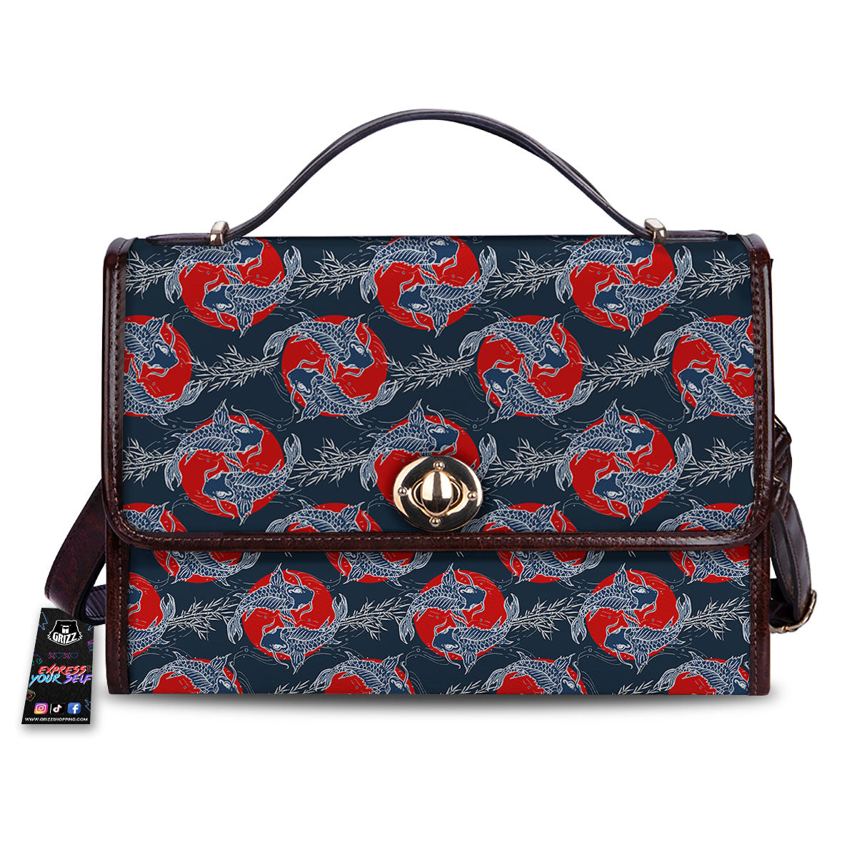 Tattoo Koi Fish Japanese Print Pattern Women's Satchel Bag
