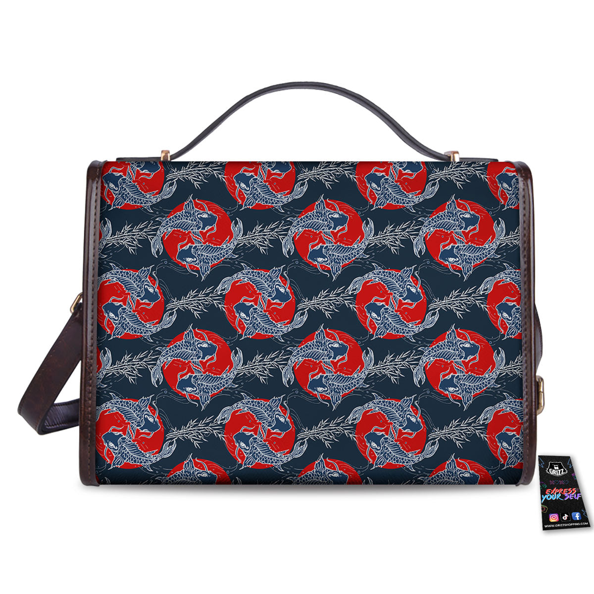 Tattoo Koi Fish Japanese Print Pattern Women's Satchel Bag