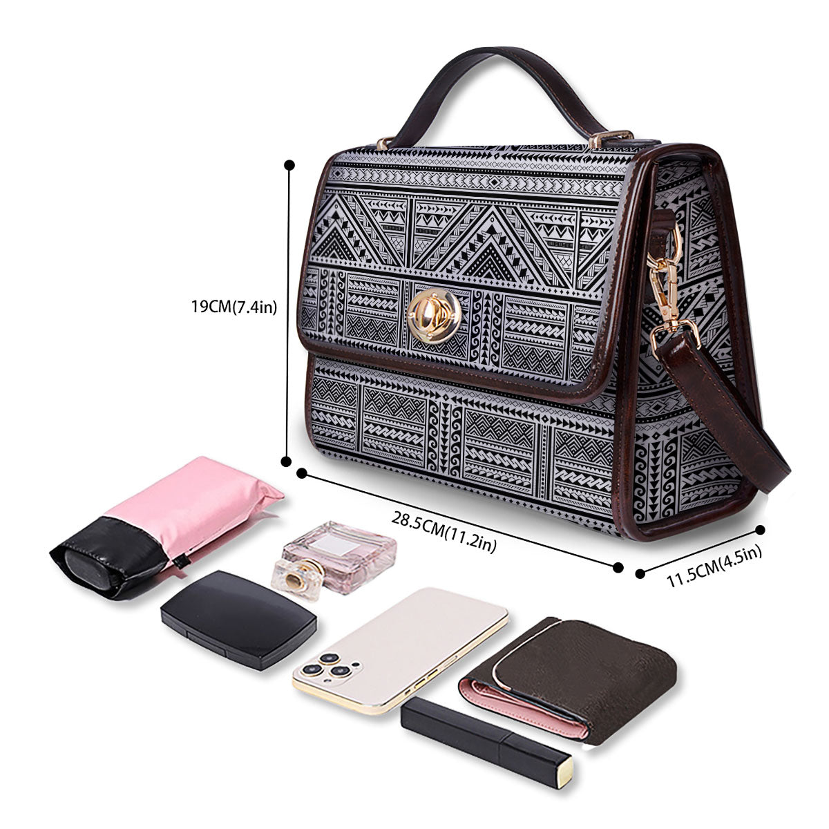 Tattoo Maori Polynesian Print Pattern Women's Satchel Bag